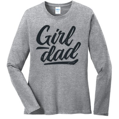 Girl Dad Vintage Gift Ladies Long Sleeve Shirt