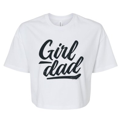 Girl Dad Vintage Gift Bella+Canvas Jersey Crop Tee