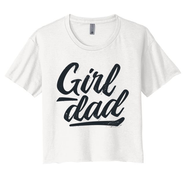 Girl Dad Vintage Gift Crop Top