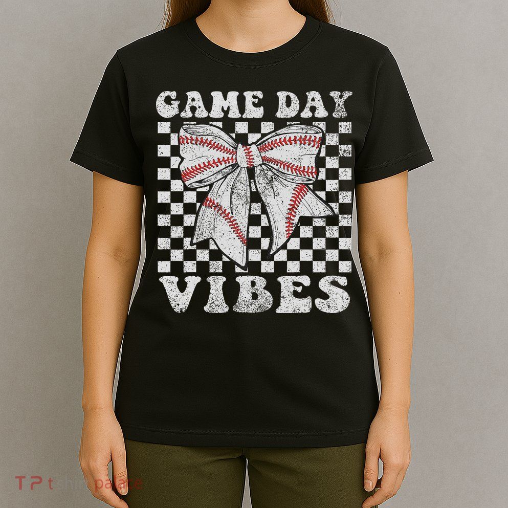 Game Day Vibes Coquette Bow Baseball Mama Baseball Season T-Shirt
