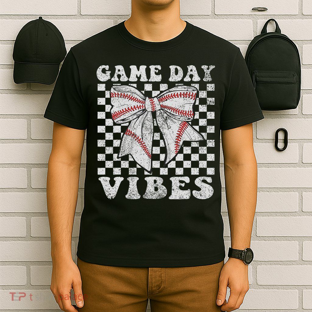 Game Day Vibes Coquette Bow Baseball Mama Baseball Season T-Shirt
