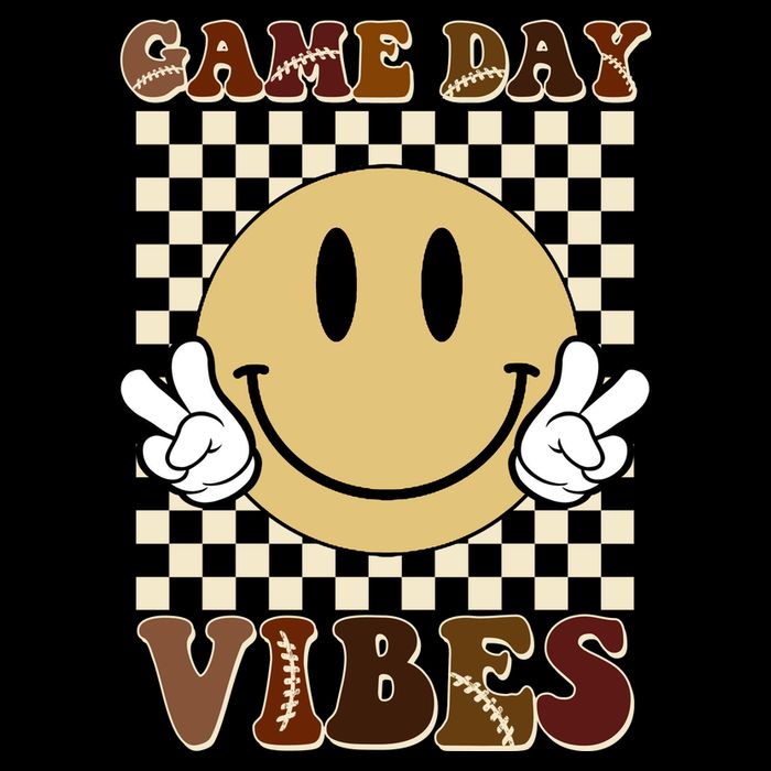Game Day Vibes Retro Smile Football Flatbill Hat