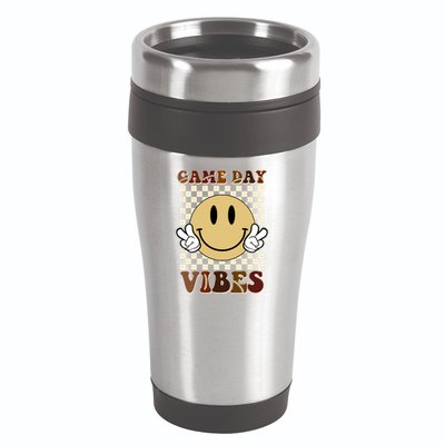 Game Day Vibes Retro Smile Football 16oz Travel Tumbler