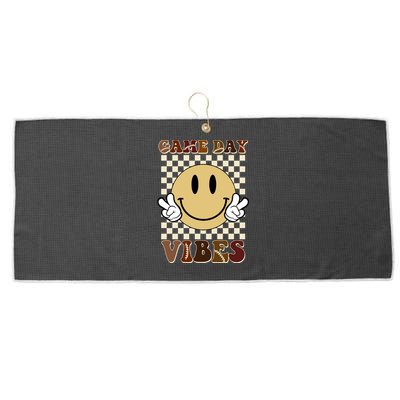 Game Day Vibes Retro Smile Football Large Microfiber Waffle Golf Towel