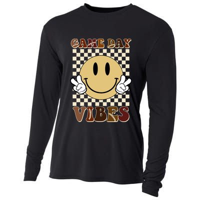 Game Day Vibes Retro Smile Football Cooling Performance Long Sleeve Crew