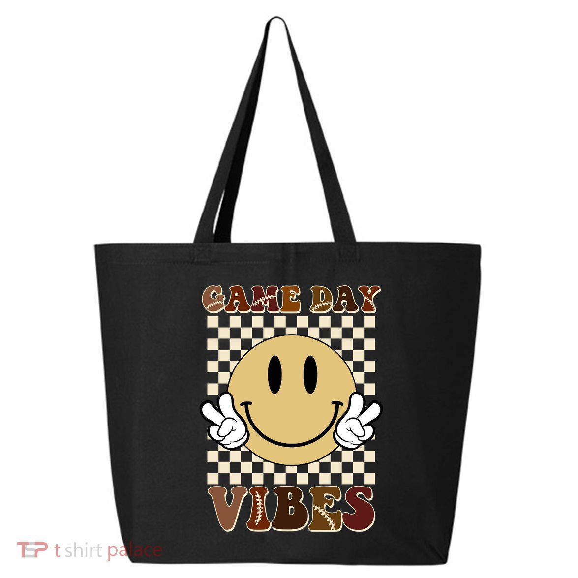 Game Day Vibes Retro Smile Football 25L Jumbo Tote