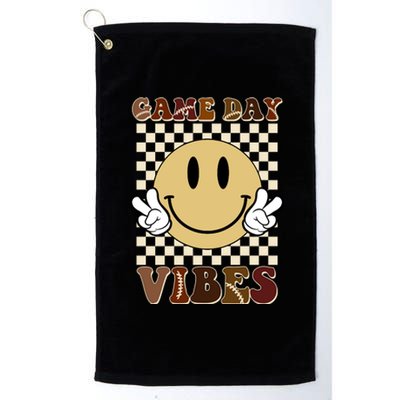 Game Day Vibes Retro Smile Football Platinum Collection Golf Towel