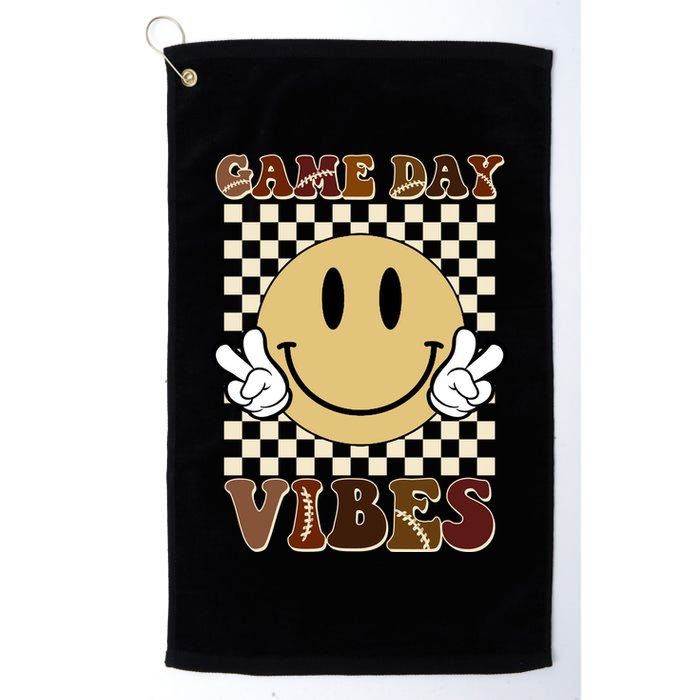 Game Day Vibes Retro Smile Football Golf Towel