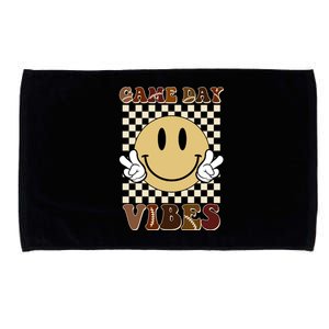 Game Day Vibes Retro Smile Football Microfiber Hand Towel