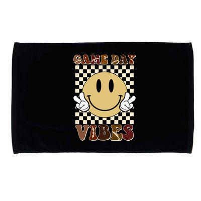 Game Day Vibes Retro Smile Football Microfiber Hand Towel
