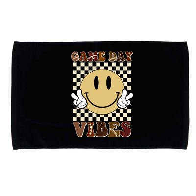 Game Day Vibes Retro Smile Football Microfiber Hand Towel