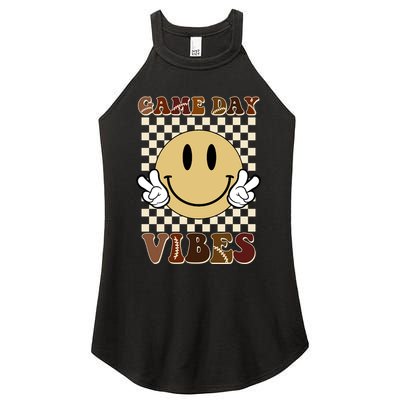 Game Day Vibes Retro Smile Football Women's Perfect Tri Rocker Tank