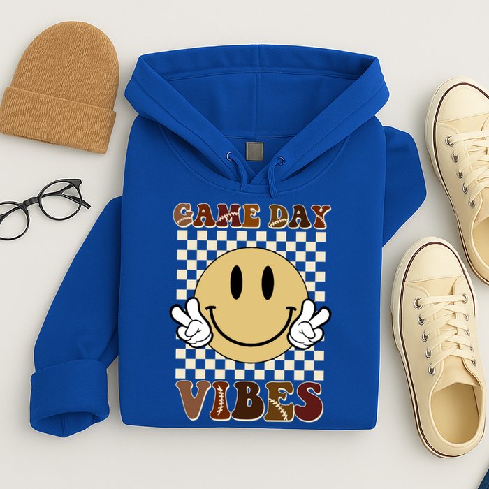 Game Day Vibes Retro Smile Football Hoodie