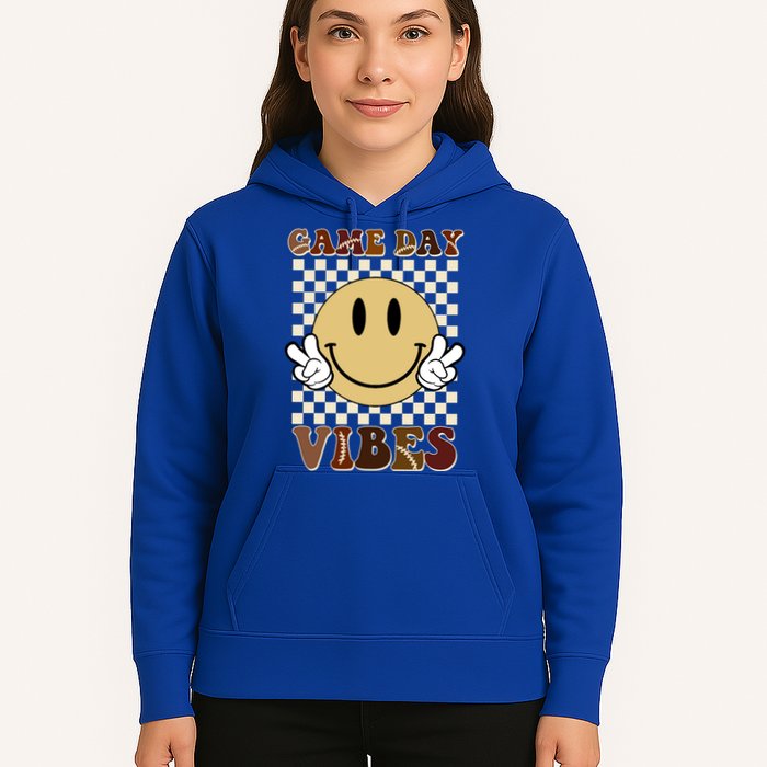 Game Day Vibes Retro Smile Football Hoodie