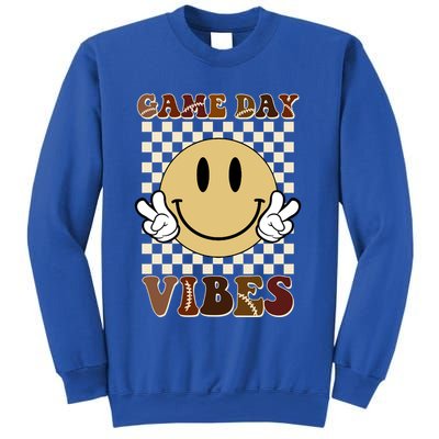 Game Day Vibes Retro Smile Football Sweatshirt