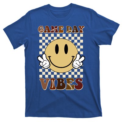 Game Day Vibes Retro Smile Football T-Shirt