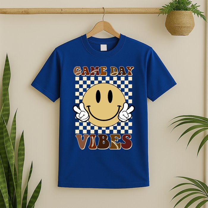 Game Day Vibes Retro Smile Football T-Shirt