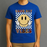 Game Day Vibes Retro Smile Football T-Shirt