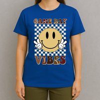 Game Day Vibes Retro Smile Football T-Shirt