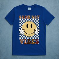Game Day Vibes Retro Smile Football T-Shirt