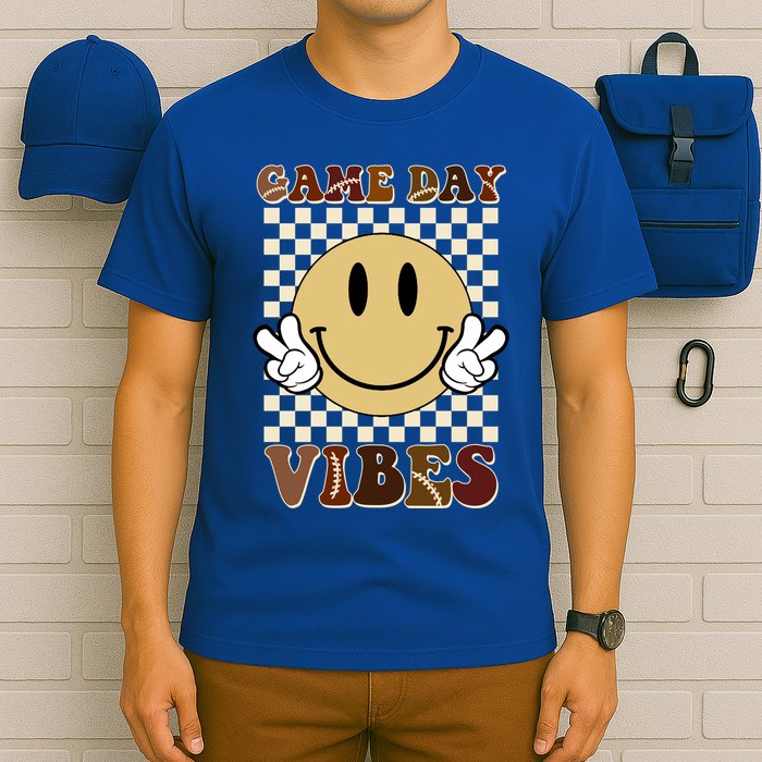 Game Day Vibes Retro Smile Football T-Shirt
