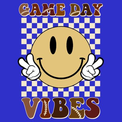 Game Day Vibes Retro Smile Football T-Shirt