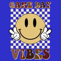 Game Day Vibes Retro Smile Football Button