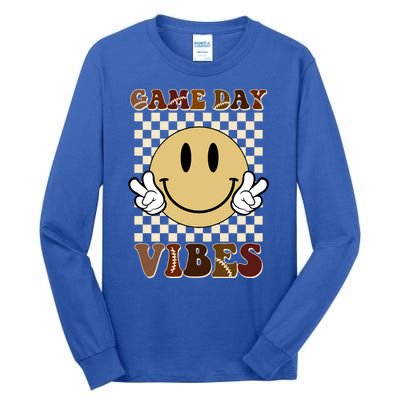 Game Day Vibes Retro Smile Football Tall Long Sleeve T-Shirt