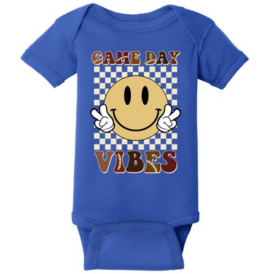 Game Day Vibes Retro Smile Football Baby Bodysuit