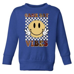 Game Day Vibes Retro Smile Football Toddler Sweatshirt