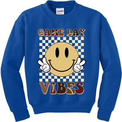 Game Day Vibes Retro Smile Football Kids Sweatshirt
