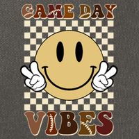 Game Day Vibes Retro Smile Football Cotton Canvas Backpack