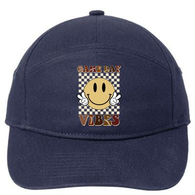 Game Day Vibes Retro Smile Football 7-Panel Snapback Hat