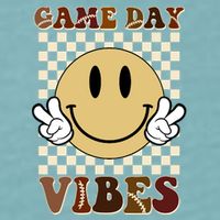 Game Day Vibes Retro Smile Football Sueded Cloud Jersey T-Shirt