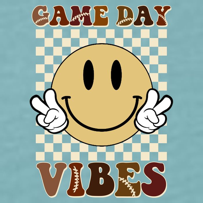 Game Day Vibes Retro Smile Football Sueded Cloud Jersey T-Shirt