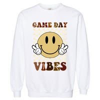 Game Day Vibes Retro Smile Football Garment-Dyed Sweatshirt