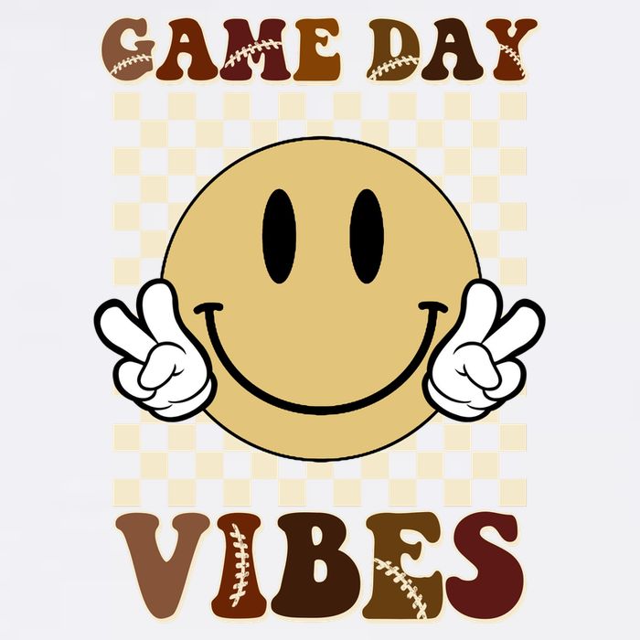 Game Day Vibes Retro Smile Football Garment-Dyed Sweatshirt