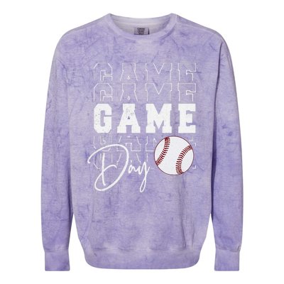 Game Day Vibes Baseball Mom Baseball Life Colorblast Crewneck Sweatshirt