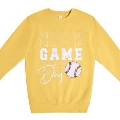 Game Day Vibes Baseball Mom Baseball Life Premium Crewneck Sweatshirt