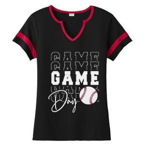 Game Day Vibes Baseball Mom Baseball Life Ladies Halftime Notch Neck Tee