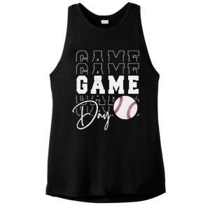 Game Day Vibes Baseball Mom Baseball Life Ladies PosiCharge Tri-Blend Wicking Tank