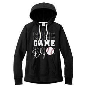 Game Day Vibes Baseball Mom Baseball Life Women's Fleece Hoodie