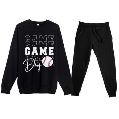 Game Day Vibes Baseball Mom Baseball Life Premium Crewneck Sweatsuit Set