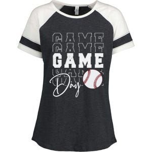 Game Day Vibes Baseball Mom Baseball Life Enza Ladies Jersey Colorblock Tee