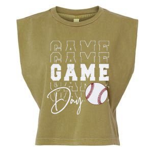 Game Day Vibes Baseball Mom Baseball Life Garment-Dyed Women's Muscle Tee