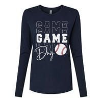 Game Day Vibes Baseball Mom Baseball Life Womens Cotton Relaxed Long Sleeve T-Shirt