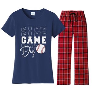 Game Day Vibes Baseball Mom Baseball Life Women's Flannel Pajama Set