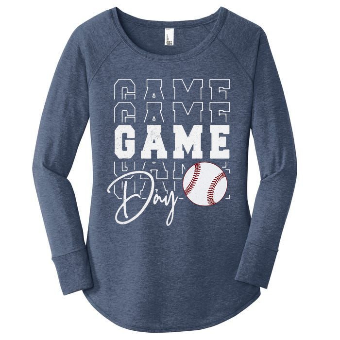 Game Day Vibes Baseball Mom Baseball Life Women's Perfect Tri Tunic Long Sleeve Shirt