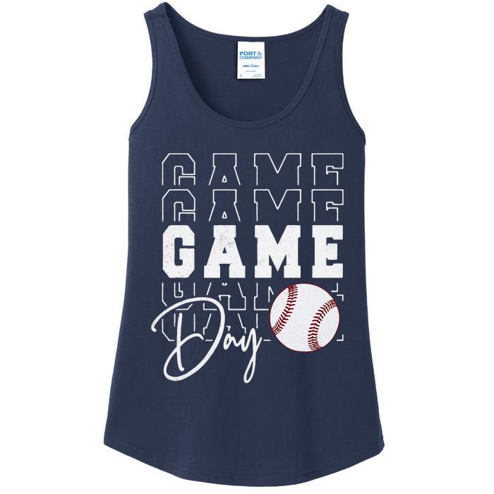 Game Day Vibes Baseball Mom Baseball Life Ladies Essential Tank