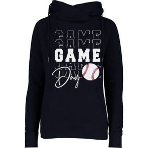 Game Day Vibes Baseball Mom Baseball Life Womens Funnel Neck Pullover Hood